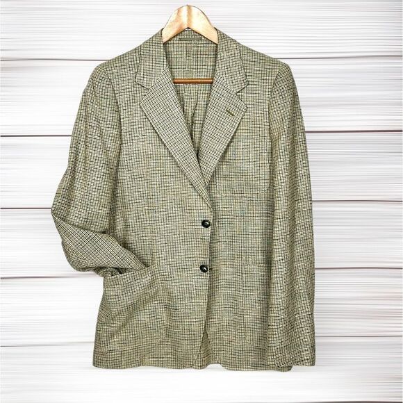 CERRUTI 1881 Vintage Silk Lightweight Blazer Taupe Single Breasted Fitted 34L - Picture 1 of 16